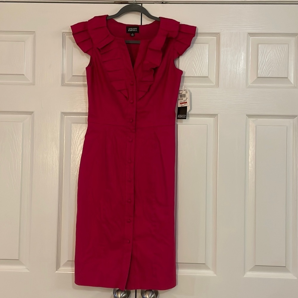 NWT Adrianna Papell Dress Sleeveless Ruffle Dress  Size 4